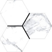 Treasure Ice White Marble 6" Carved Hexagon | Qualis Ceramica | Luxury Tile and Vinyl at affordable prices