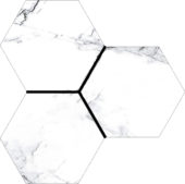 Treasure Ice White Marble 6" Carved Hexagon | Qualis Ceramica | Luxury Tile and Vinyl at affordable prices