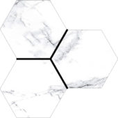 Treasure Ice White Marble 6" Carved Hexagon | Qualis Ceramica | Luxury Tile and Vinyl at affordable prices