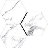 Treasure Ice White Marble 6" Carved Hexagon | Qualis Ceramica | Luxury Tile and Vinyl at affordable prices