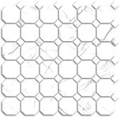 Treasure Ice White Marble Polished Octagon/Dot Mosaic | Qualis Ceramica | Luxury Tile and Vinyl at affordable prices