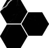 Treasure Midnight Nero 6" Carved Hexagon | Qualis Ceramica | Luxury Tile and Vinyl at affordable prices