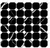 Treasure Midnight Nero Polished Octagon/Dot Mosaic | Qualis Ceramica | Luxury Tile and Vinyl at affordable prices
