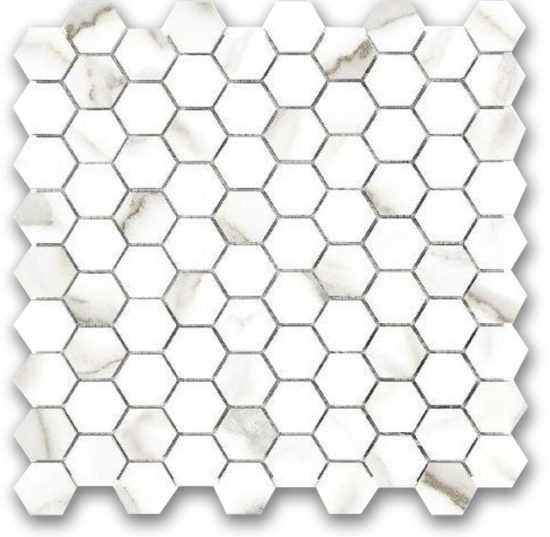 Polished 1" Adoration Hex Mosaic | Qualis Ceramica | Luxury Tile and Vinyl at affordable prices