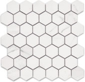 Treasure Statuario 2x2 Polished Hexagon Mosaic | Qualis Ceramica | Luxury Tile and Vinyl at affordable prices