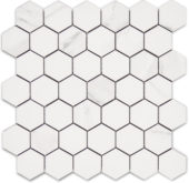 Treasure Statuario 2x2 Polished Hexagon Mosaic | Qualis Ceramica | Luxury Tile and Vinyl at affordable prices
