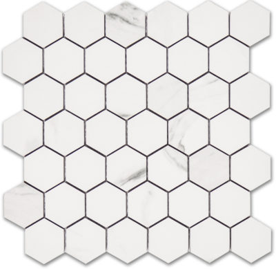 Treasure II Statuario 2×2 Polished Hexagon Mosaic
