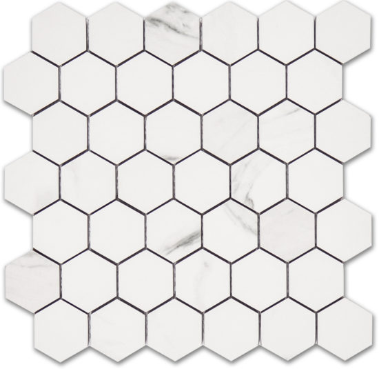 Treasure II Statuario 2x2 Polished Hexagon Mosaic