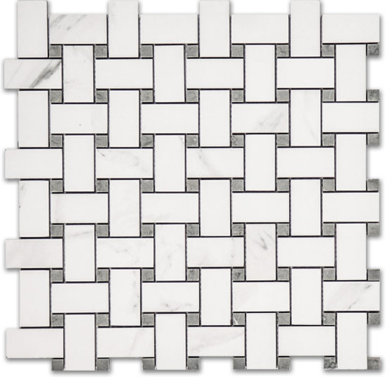 Treasure II Statuario Polished Basketweave Mosaic