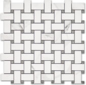 Treasure Statuario Polished Basketweave Mosaic | Qualis Ceramica | Luxury Tile and Vinyl at affordable prices