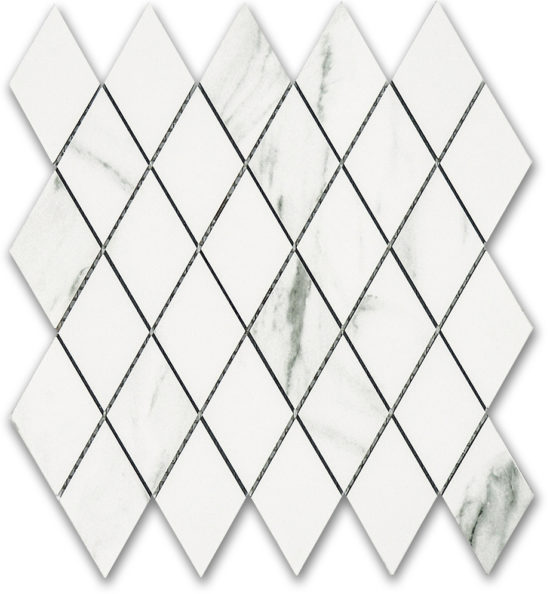 Treasure Statuario Polished Diamond Mosaic | Qualis Ceramica | Luxury Tile and Vinyl at affordable prices