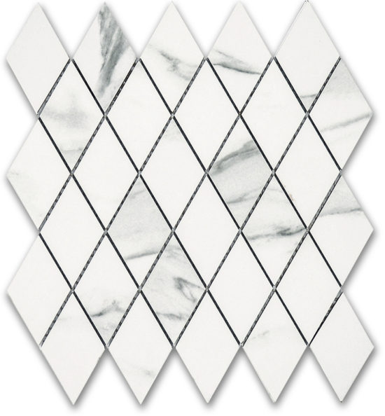 Treasure Statuario Polished Diamond Mosaic | Qualis Ceramica | Luxury Tile and Vinyl at affordable prices