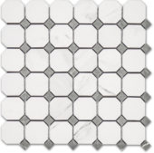 Treasure Statuario Polished Octagon/Dot Mosaic | Qualis Ceramica | Luxury Tile and Vinyl at affordable prices