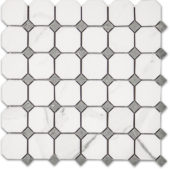 Treasure Statuario Polished Octagon/Dot Mosaic | Qualis Ceramica | Luxury Tile and Vinyl at affordable prices
