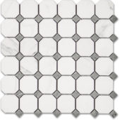 Treasure Statuario Polished Octagon/Dot Mosaic | Qualis Ceramica | Luxury Tile and Vinyl at affordable prices