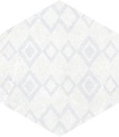 Form 5.5X6.3” White Decor Hexagon | Qualis Ceramica | Luxury Tile and Vinyl at affordable prices