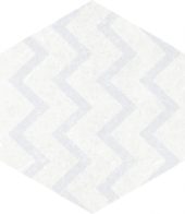 Form 5.5X6.3” White Decor Hexagon | Qualis Ceramica | Luxury Tile and Vinyl at affordable prices