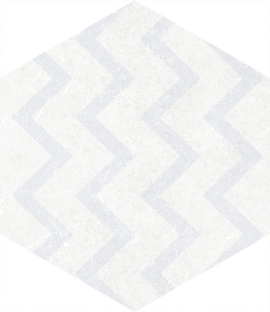 Form 5.5X6.3” White Decor Hexagon | Qualis Ceramica | Luxury Tile and Vinyl at affordable prices