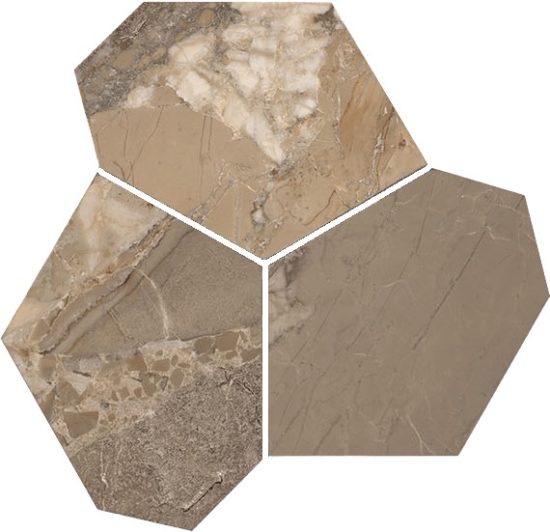 Dynasty Taupe Polished/Matte 11X12 Eggs Mosaic | Qualis Ceramica | Luxury Tile and Vinyl at affordable prices