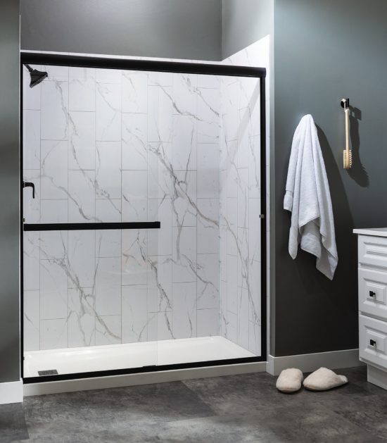 Carrara Marble Shower Wall Kit 30x60x78 | Qualis Ceramica | Luxury Tile and Vinyl at affordable prices