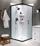 Carrara Marble Shower Wall Kit 36x36x78 | Qualis Ceramica | Luxury Tile and Vinyl at affordable prices