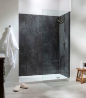 Cracked Slate Shower Wall Kit 30x60x78 | Qualis Ceramica | Luxury Tile and Vinyl at affordable prices