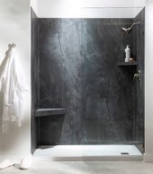 Cracked Slate Shower Wall Kit 32x60x78 | Qualis Ceramica | Luxury Tile and Vinyl at affordable prices