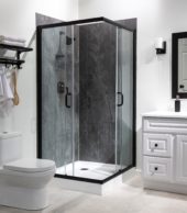 Cracked Slate Shower Wall Kit 36x60x78 | Qualis Ceramica | Luxury Tile and Vinyl at affordable prices