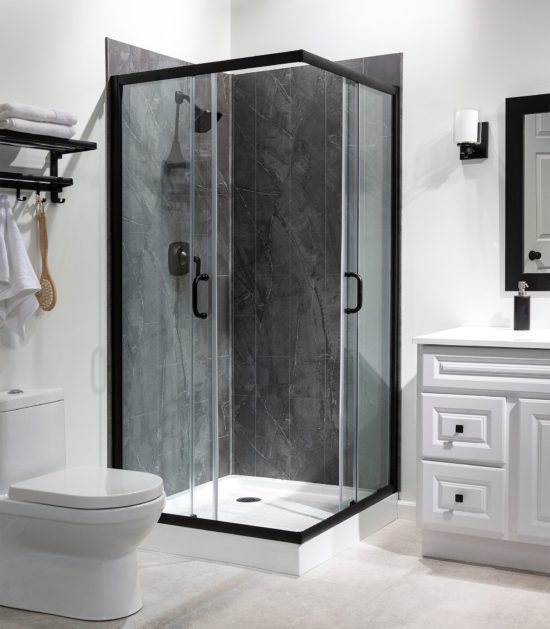 Cracked Slate Shower Wall Kit 36x60x78 | Qualis Ceramica | Luxury Tile and Vinyl at affordable prices