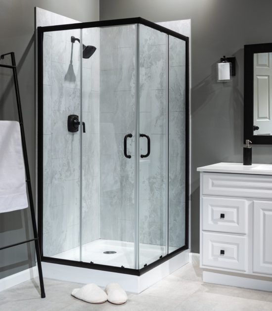 Iced Pewter Shower Wall Kit 36x60x78 | Qualis Ceramica | Luxury Tile and Vinyl at affordable prices