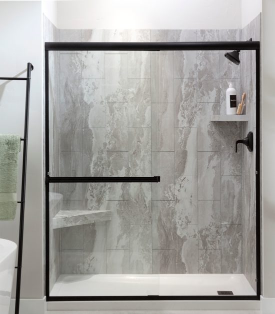 Smoky Sky Shower Wall Kit 32x60x78 | Qualis Ceramica | Luxury Tile and Vinyl at affordable prices