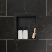 Black Ice Shower Niche 14.5 x12 Inside | Qualis Ceramica | Luxury Tile and Vinyl at affordable prices