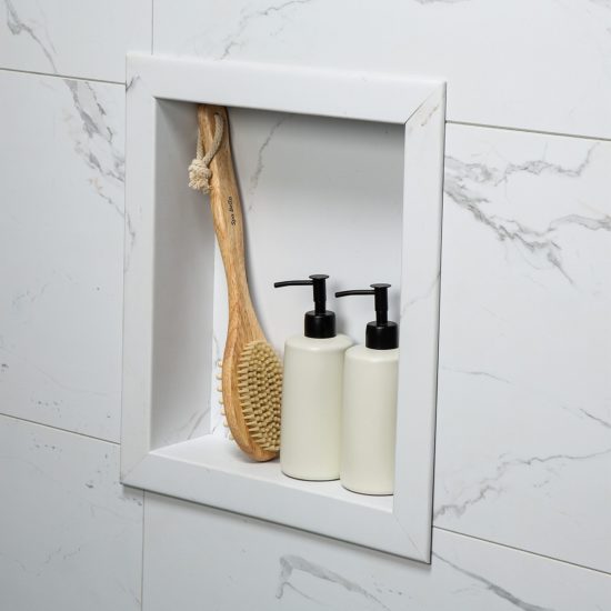 Carrara Marble Niche  14.5x12 inside | Qualis Ceramica | Luxury Tile and Vinyl at affordable prices