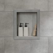 Frost Nickel Shower Niche 14.5x12 Inside | Qualis Ceramica | Luxury Tile and Vinyl at affordable prices