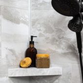 Iced Pewter Shower Shelf 14.56x7.12x2 | Qualis Ceramica | Luxury Tile and Vinyl at affordable prices