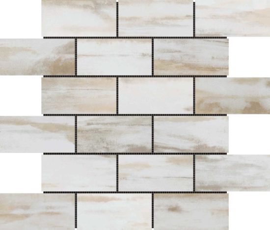 2″x4″ Glazed Ceramic Beige Mix Rough Surface Mosaic