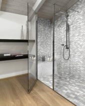 Elongated Hexagon Ice Grey "Leaves" Mosaic | Qualis Ceramica | Luxury Tile and Vinyl at affordable prices