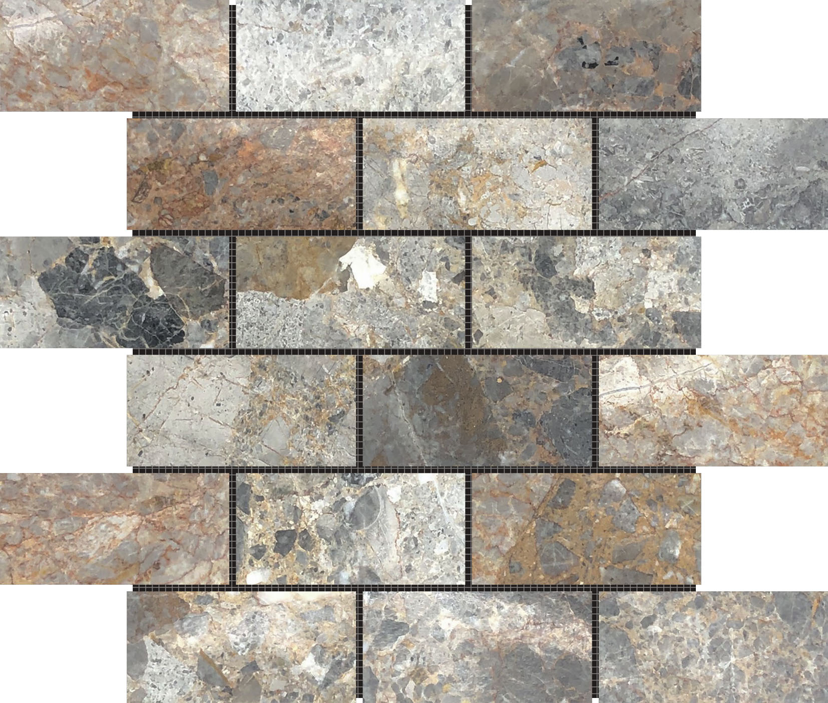Elongated Hexagon Royal Vein "Leaves" Mosaic