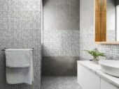 Glass Pebble Light Grey Marble Pattern Mix Mosaic 11.4"11.4" | Qualis Ceramica | Luxury Tile and Vinyl at affordable prices