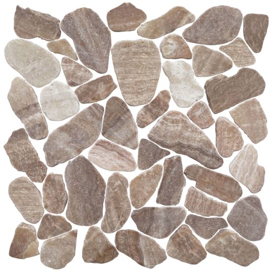 Mini Opus Matte Beige Brown Marble Stone Interlocking | Qualis Ceramica | Luxury Tile and Vinyl at affordable prices