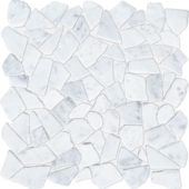 Mini Opus Matte White Grey Marble Stone Interlocking | Qualis Ceramica | Luxury Tile and Vinyl at affordable prices