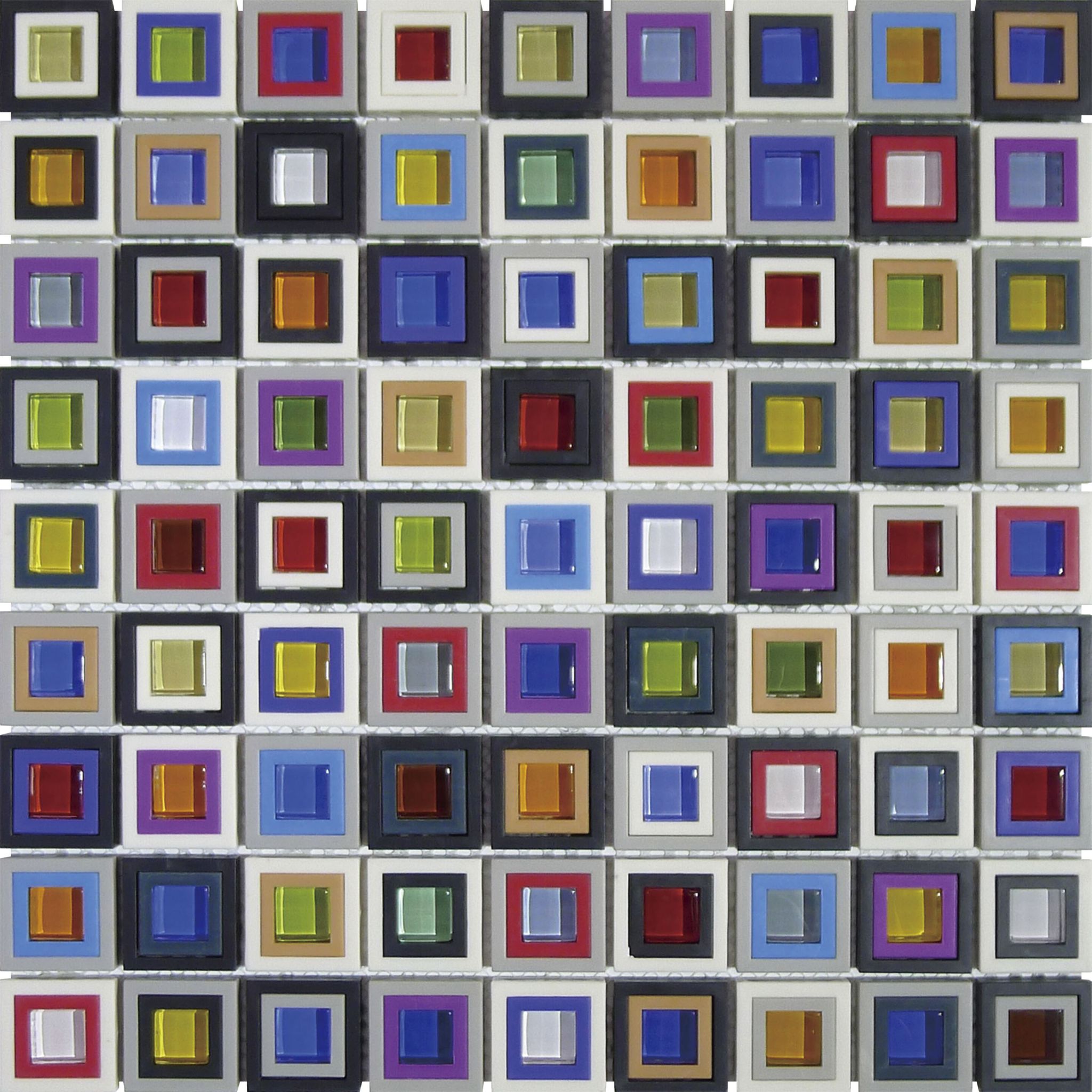 Multicolor Square Mix Glass Resin