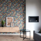 Multicolor Wood 1.1"x4" Glazed Ceramic Mosaic | Qualis Ceramica | Luxury Tile and Vinyl at affordable prices