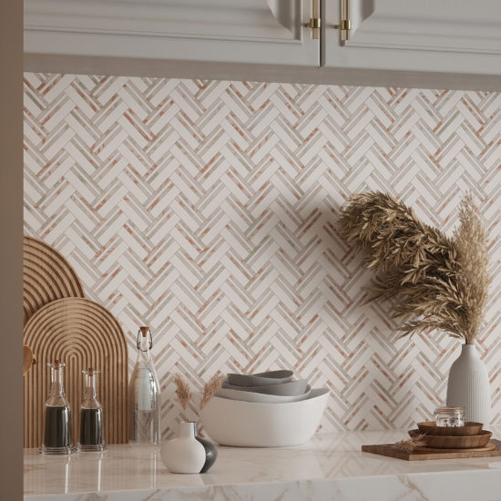 Rosey Weave Mosaic | Qualis Ceramica | Luxury Tile and Vinyl at affordable prices