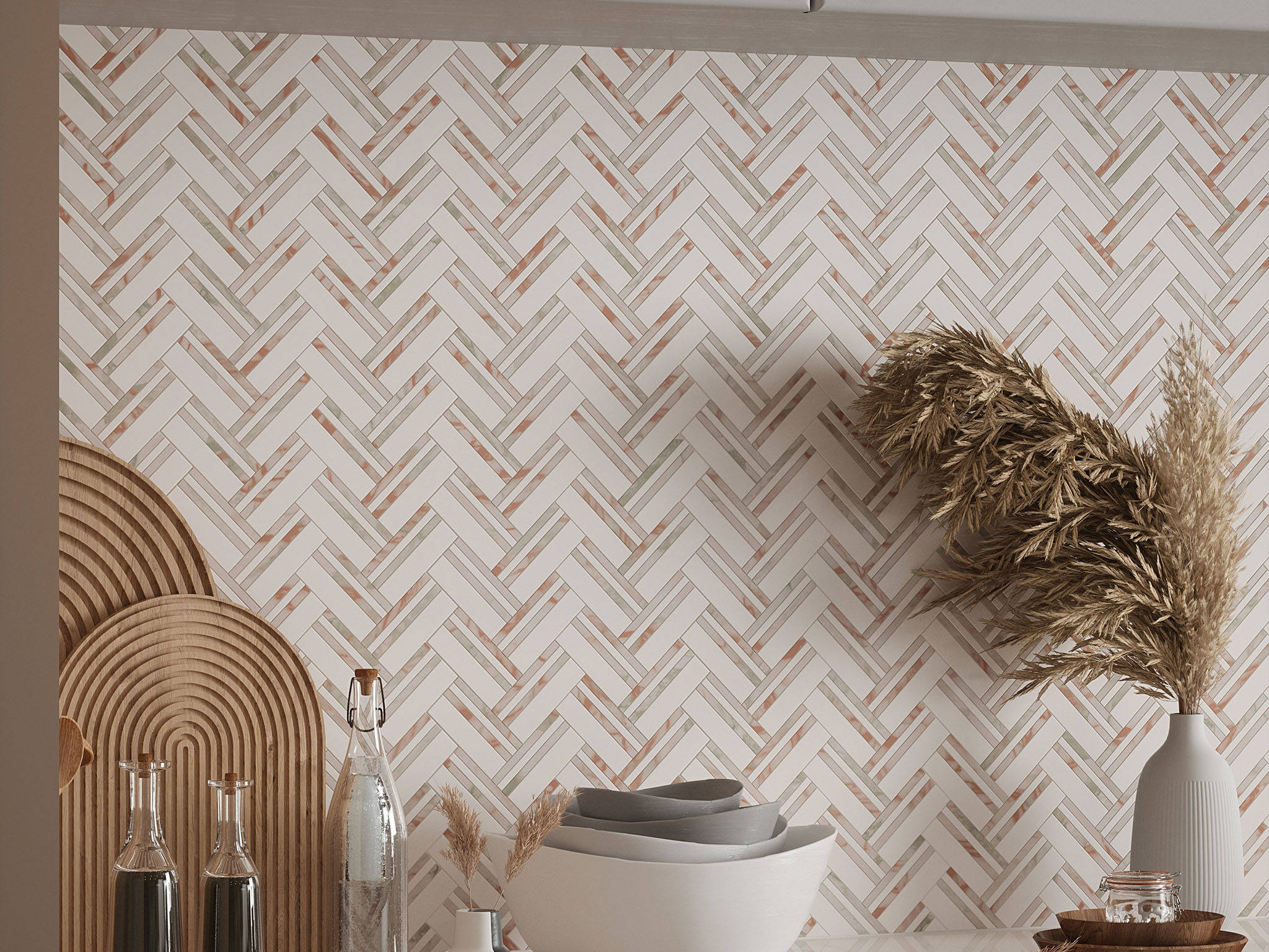 Rosey Weave Mosaic | Qualis Ceramica | Luxury Tile and Vinyl at affordable prices