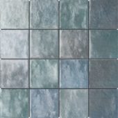 Zellige Glazed Ceramic Soft Blue Mix 3"x3" Mosaic | Qualis Ceramica | Luxury Tile and Vinyl at affordable prices