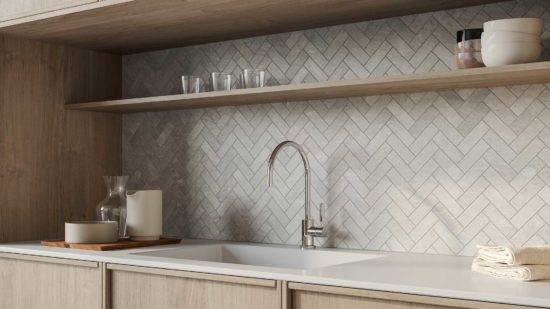 Anciano Grigio 1.25x4 Herringbone Mosaic | Qualis Ceramica | Luxury Tile and Vinyl at affordable prices