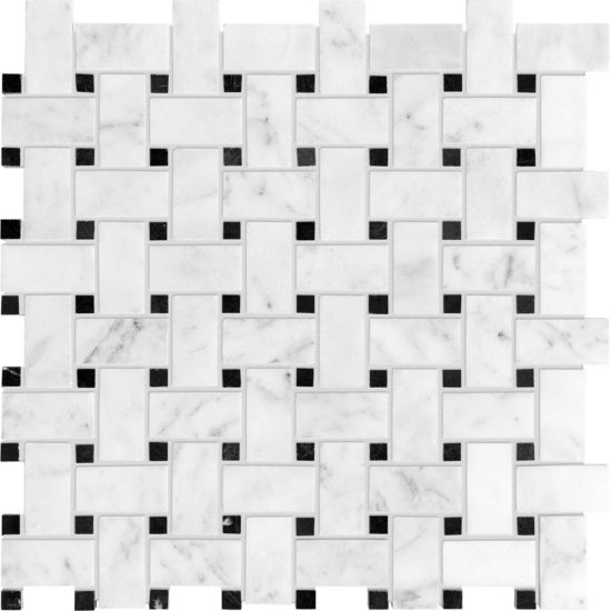 Bianco Venatino Basketweave Polished Mosaic