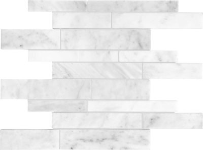 Bianco Venatino Random Strip Polished Mosaic