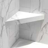 Carrara Marble Shower Bench 26x18.63x3 | Qualis Ceramica | Luxury Tile and Vinyl at affordable prices
